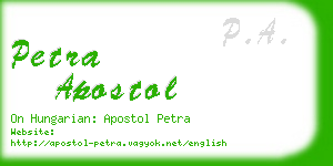 petra apostol business card